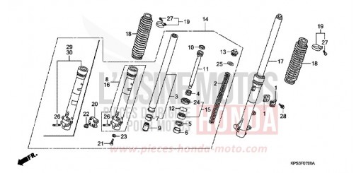 FRONT FORK CRF230F8 de 2008